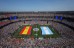 Jugadores y árbitros de partido se alinean antes de la final de la Copa Mundial de la FIFA 2026 entre España y Argentina en el New York New Jersey Stadium