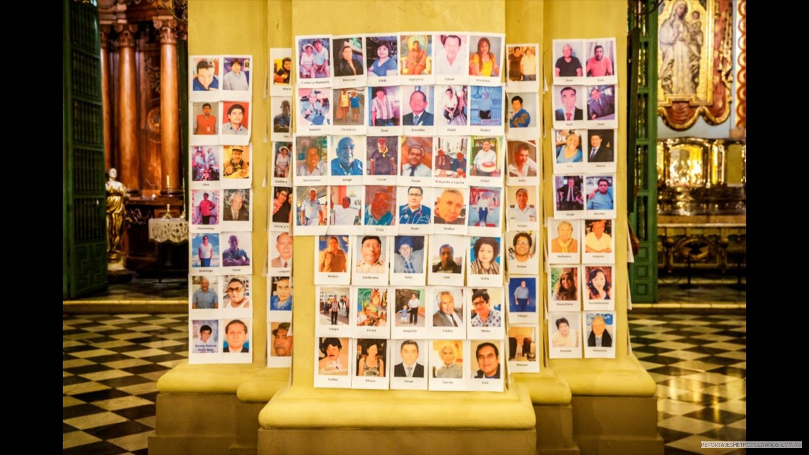 El Obispado de Lima, capital de Perú, puso la fotografías de las víctimas