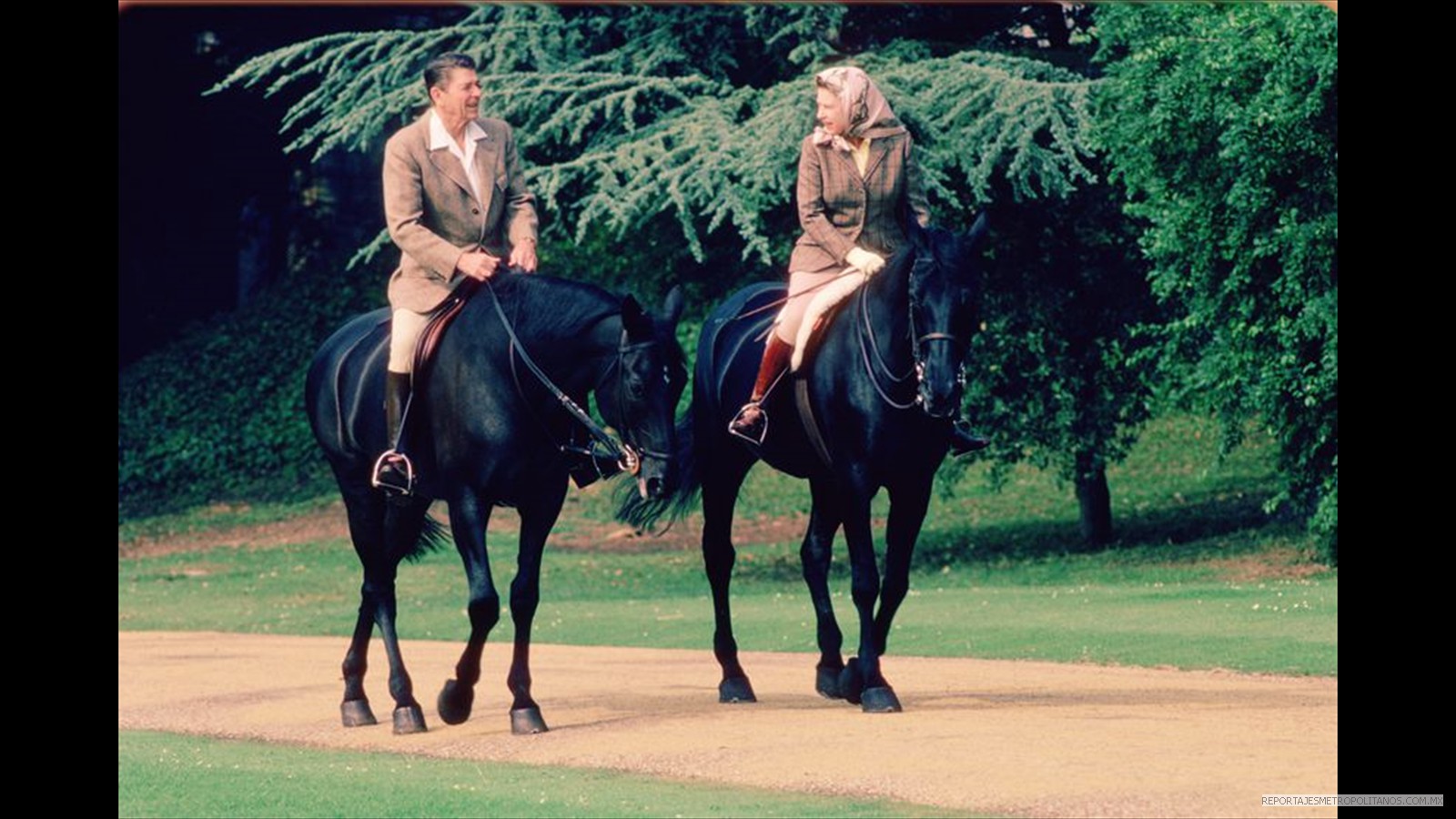 Con el presidente de EEUU Ronald Reagan en junio de 1982 en el Castillo de Windsor